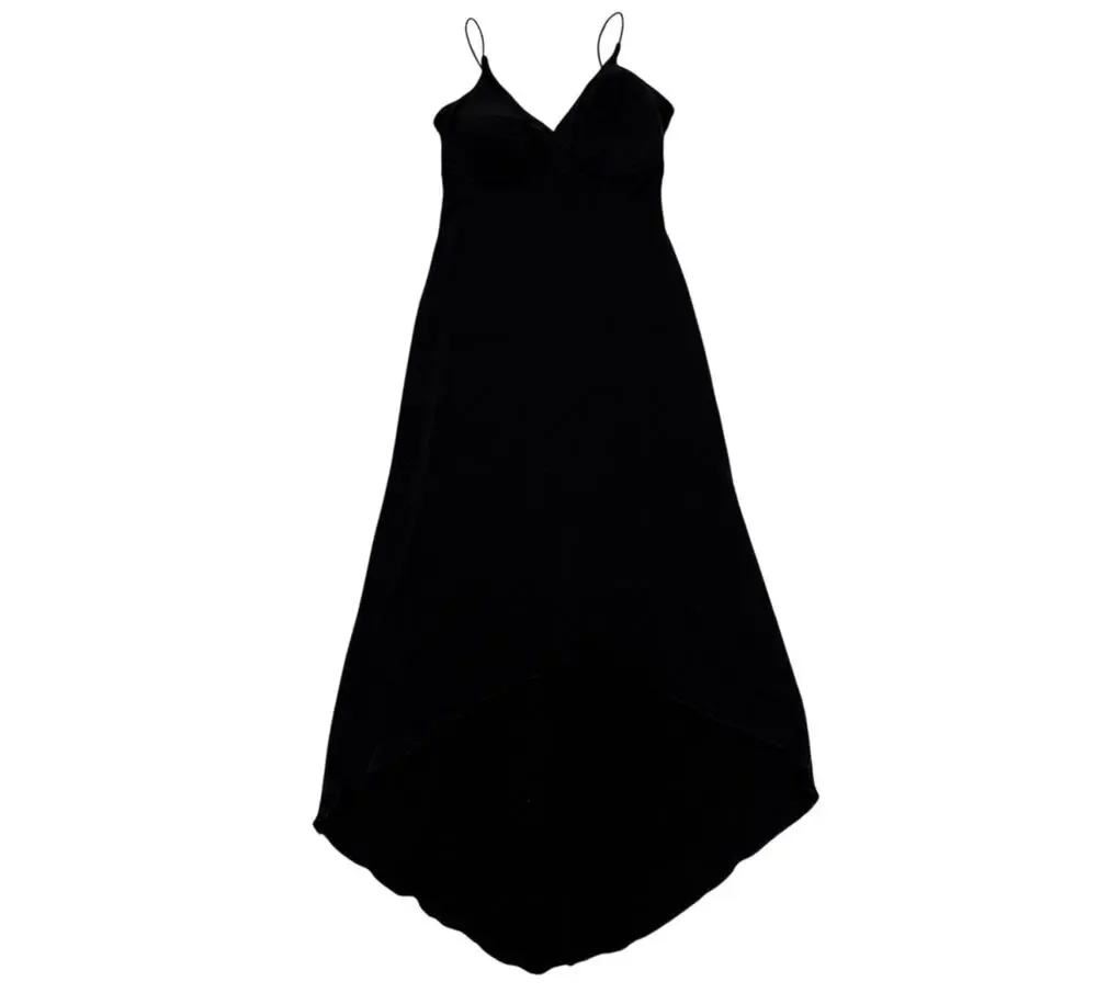 City Triangles Womens Small Black Hi-Low Midi Dress Vintage Y2k Classic Fairy